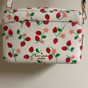 Kate Spade Red Strawberry Print Crossbody Bag
